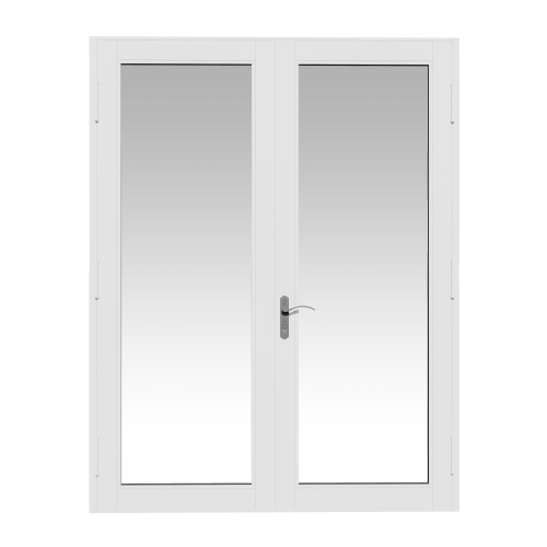 S-600-FRENCH DOOR - White Frame - Clear Glass - 500 x 500